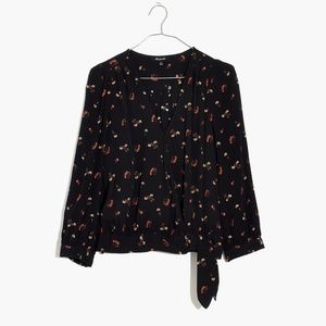 Madewell wrap top in flower print
